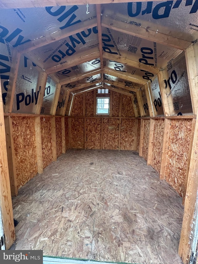 view of unfinished attic