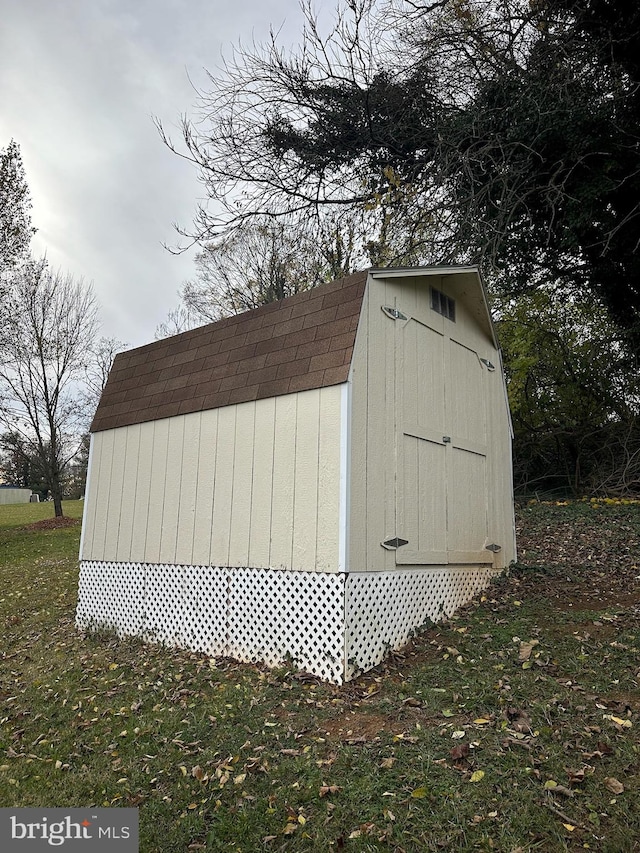 view of shed