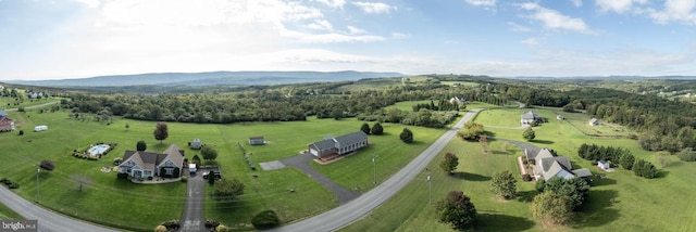 aerial view featuring a rural view