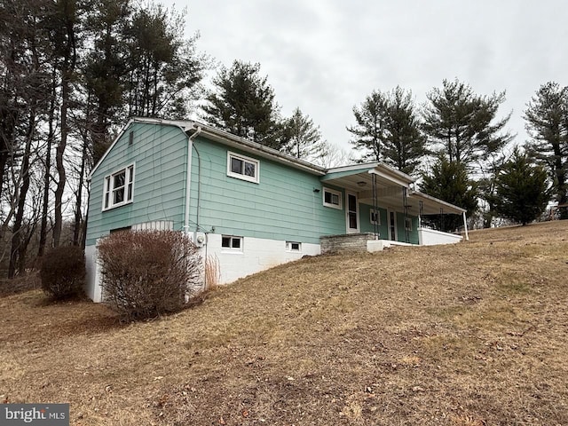 exterior space featuring covered porch