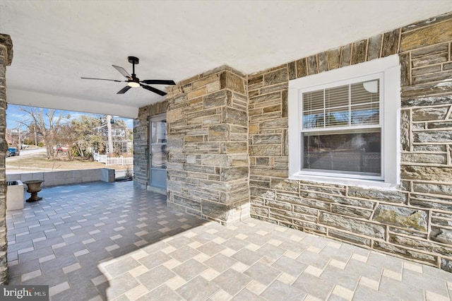 view of patio / terrace with ceiling fan