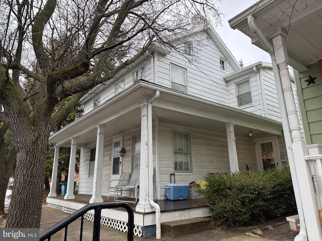 exterior space with covered porch