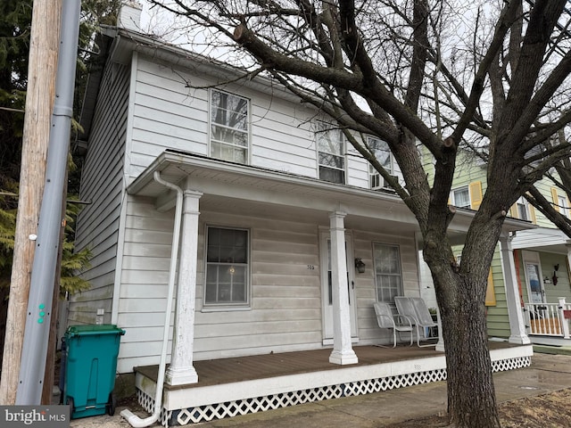 view of front of property with a porch