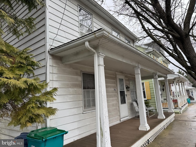 exterior space featuring covered porch