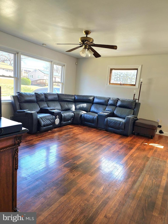1205 Stratwood Ave, Oxon Hill, MD 20745 - living area featuring hardwood / wood-style floors and ceiling fan
