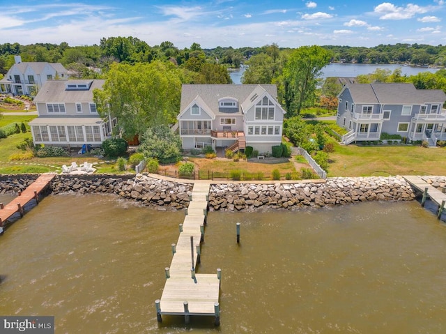 exterior space featuring a water view