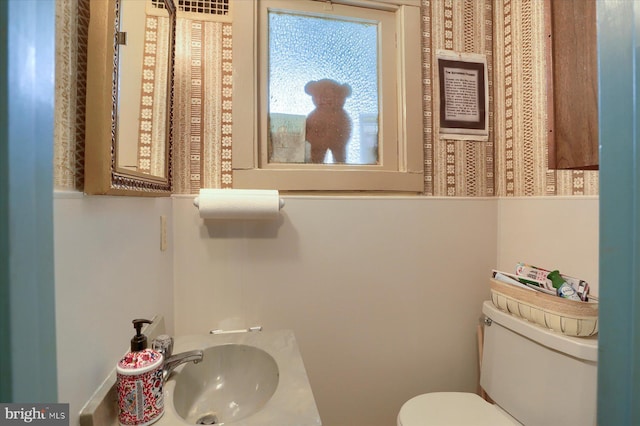 bathroom featuring a sink and toilet