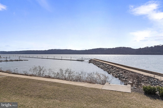 water view with a boat dock