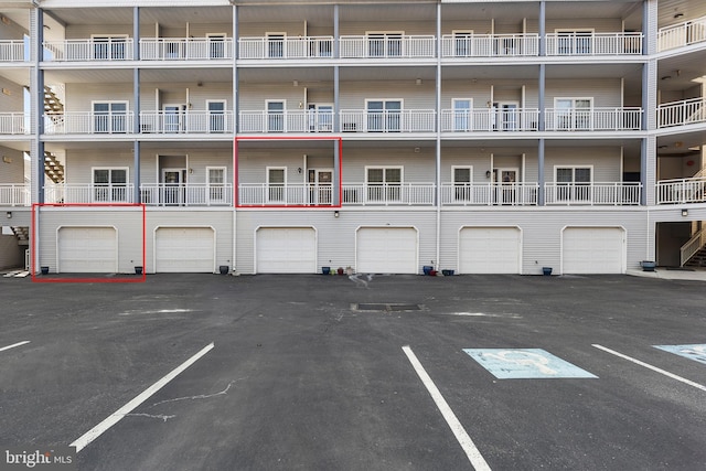 view of building exterior featuring a garage