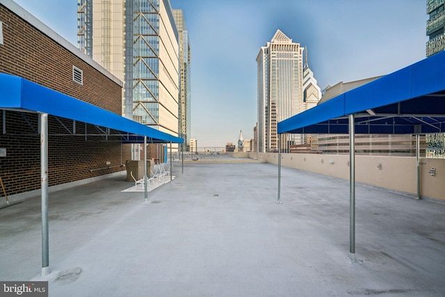 view of patio / terrace featuring a view of city