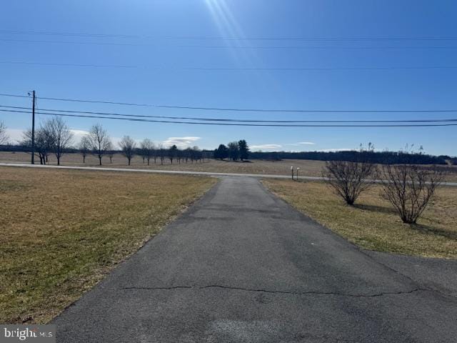 view of street with a rural view