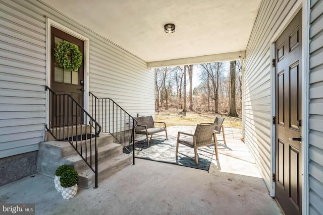 view of patio featuring entry steps