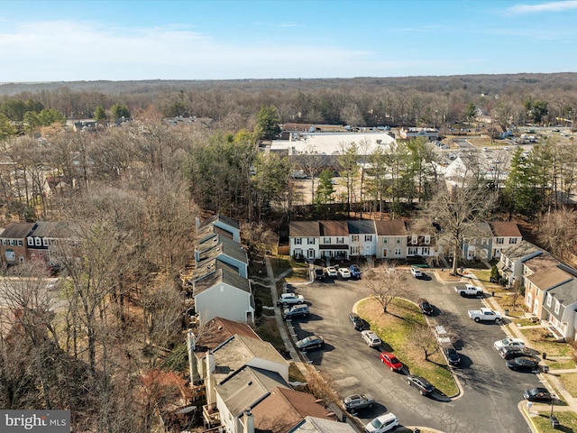 birds eye view of property with a residential view