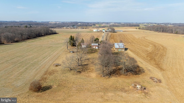 aerial view with a rural view