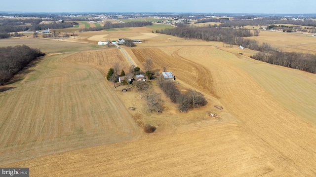 drone / aerial view featuring a rural view