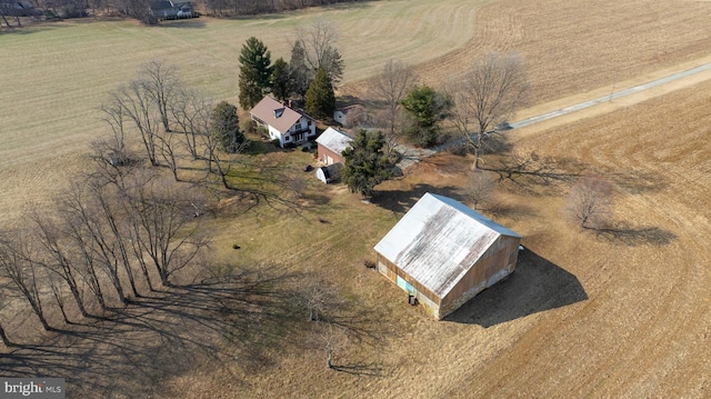 drone / aerial view featuring a rural view