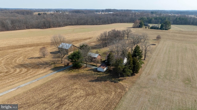 bird's eye view with a rural view