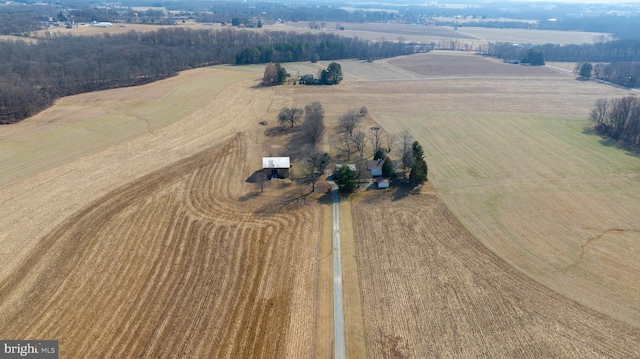 drone / aerial view with a rural view