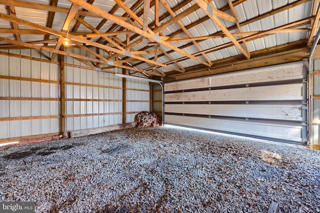 garage featuring metal wall