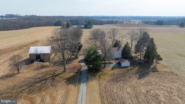 bird's eye view featuring a rural view