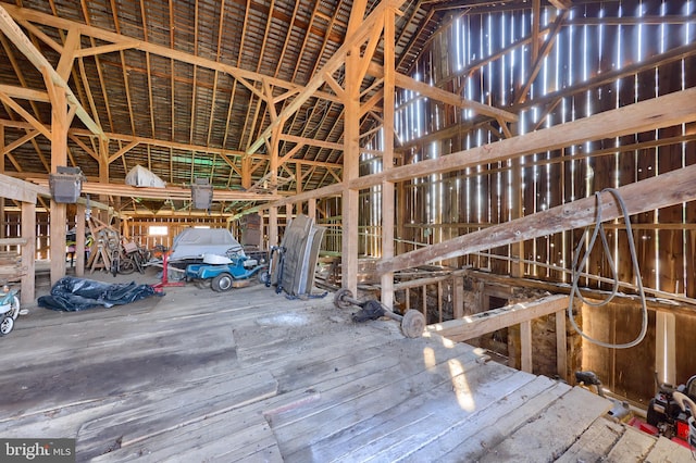 miscellaneous room with vaulted ceiling