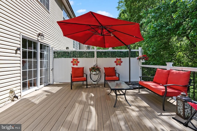 wooden terrace with fence