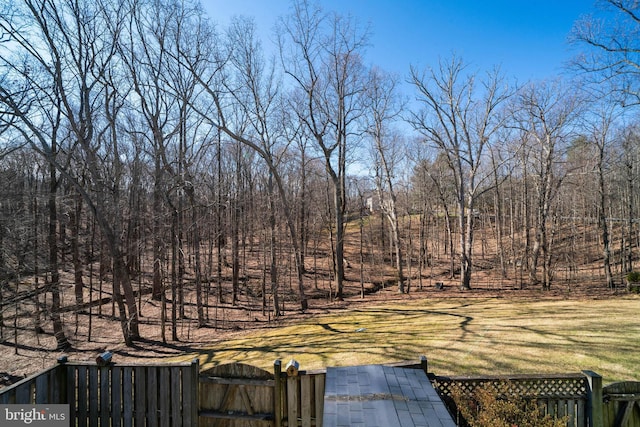 view of yard featuring a gate and fence