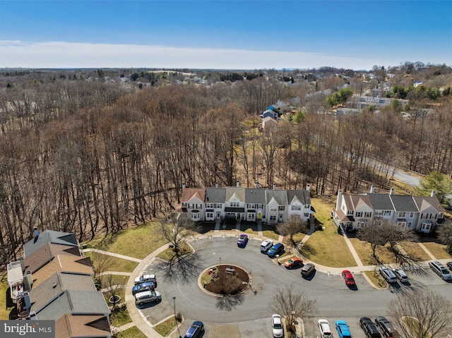 aerial view with a residential view