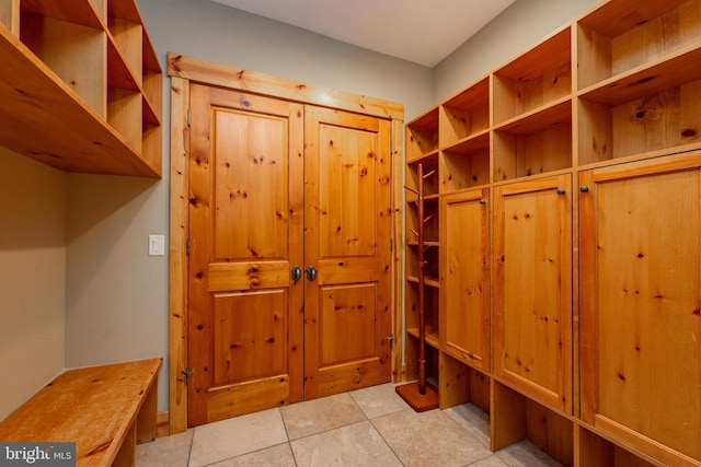 mudroom featuring tile patterned floors