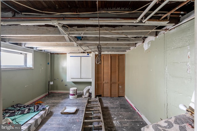 basement with baseboards