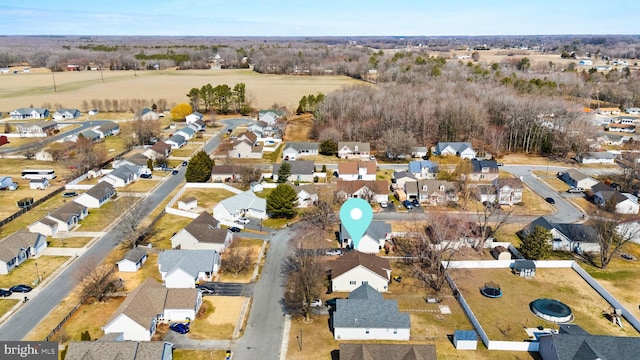 drone / aerial view with a residential view