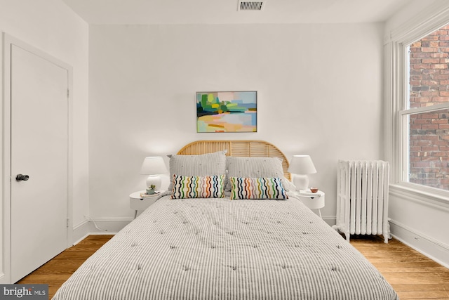 121 Kentucky Ave SE, Washington, DC 20003 - bedroom with radiator heating unit, wood finished floors, and multiple windows