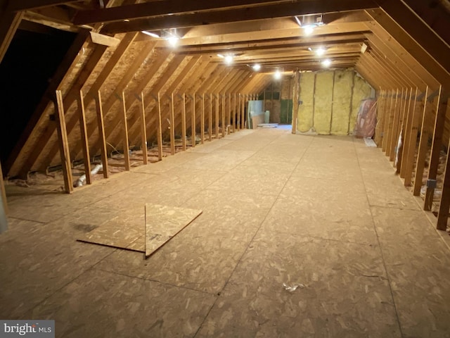 view of unfinished attic