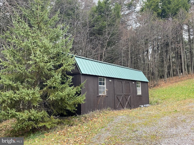 view of shed