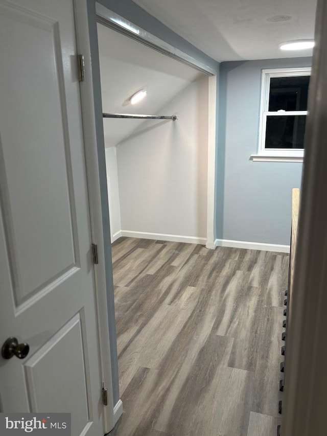 spacious closet with wood finished floors