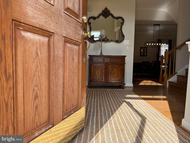 interior space featuring wood finished floors