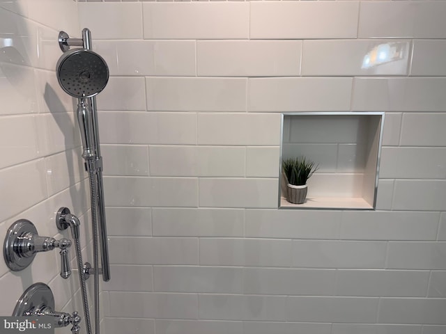 interior details with a shower