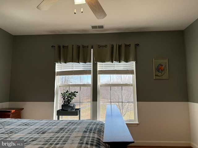 bedroom with visible vents