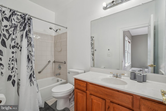2205 Dhow Ct, Bowie, MD 20721 - full bathroom with shower / bath combination with curtain, vanity, and tile patterned flooring