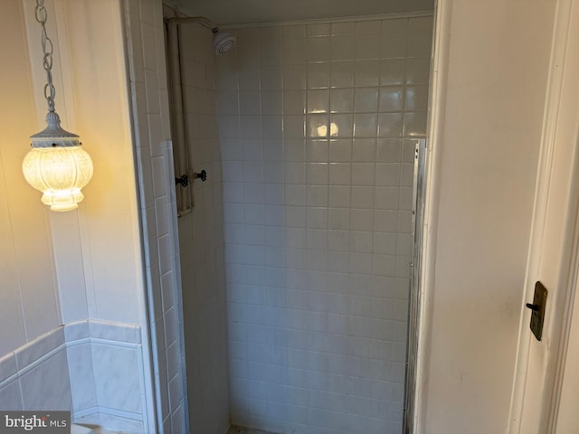 full bathroom with a shower stall