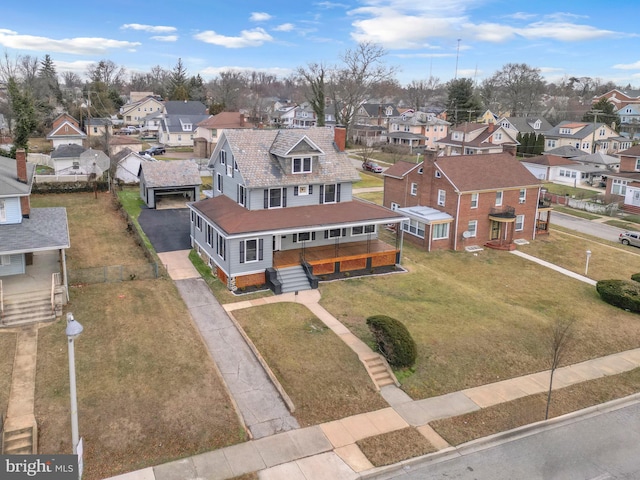 bird's eye view featuring a residential view