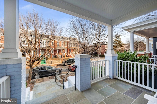 view of patio featuring covered porch