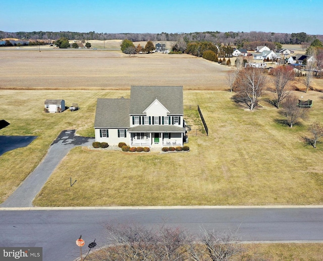 aerial view with a rural view