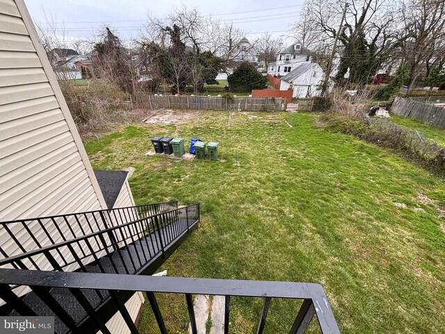 view of yard with fence