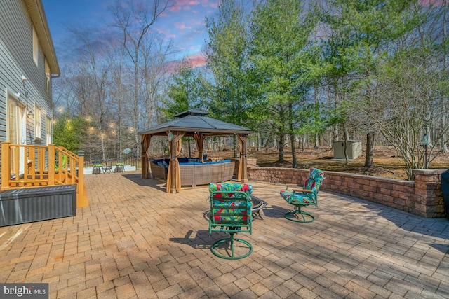 view of patio / terrace with a gazebo