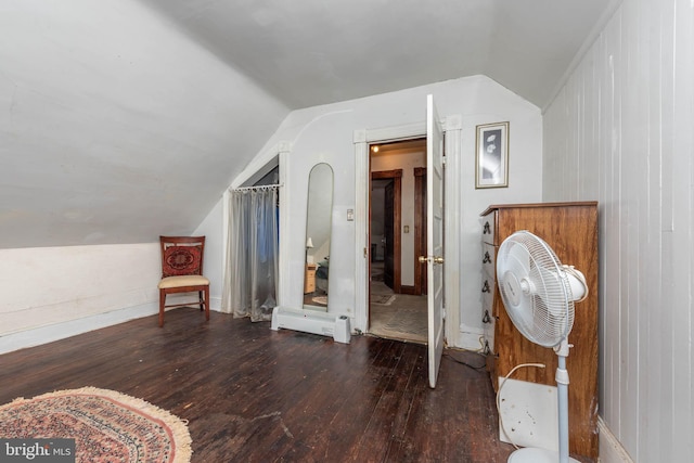 bonus room featuring vaulted ceiling and hardwood / wood-style flooring