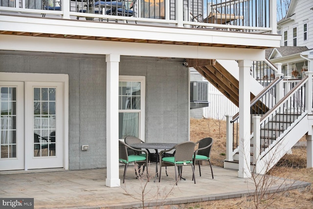 view of patio with stairs