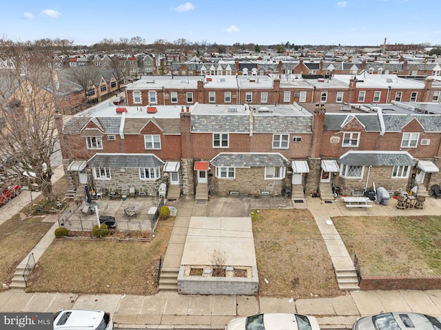 aerial view with a residential view