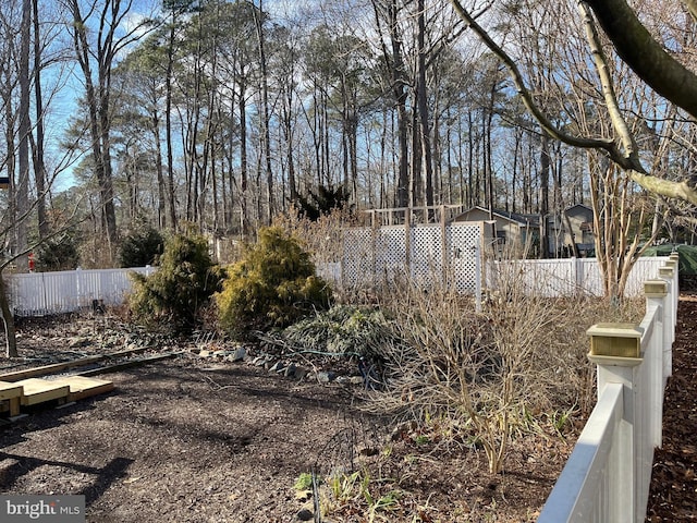 view of yard with fence