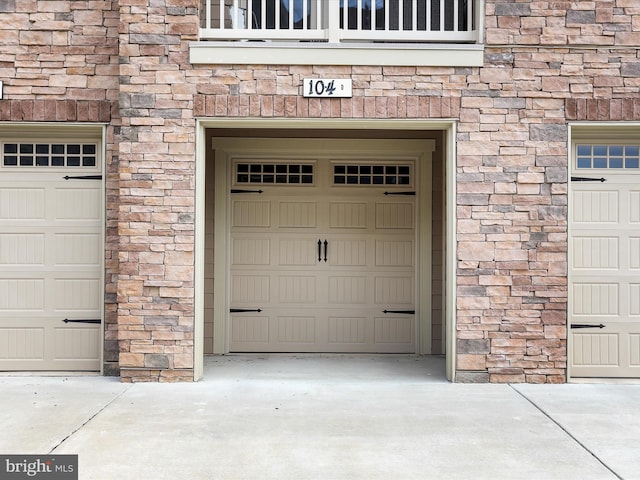 view of garage